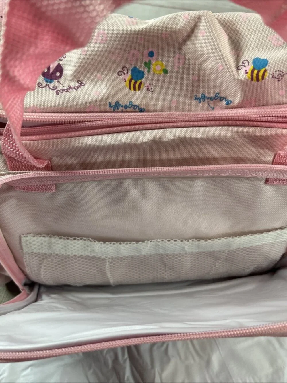 4 Pc Baby Nappy Diaper Bag Set Mother nursing lot my Precious Girl Pink Ladybug
